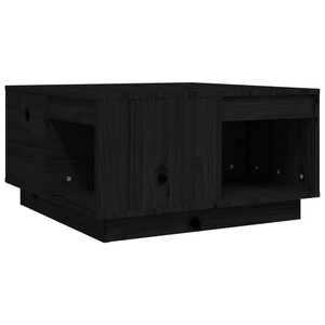 vidaXL Table basse Noir 60x61x32 5 cm Bois massif de pin