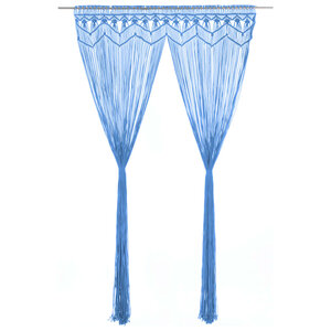 vidaXL Rideau en macramé Bleu 140x240 cm Coton