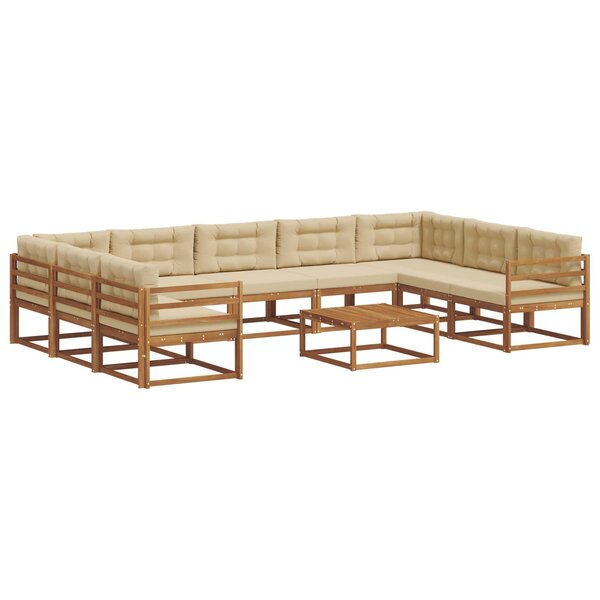 vidaXL Ensemble de canapés d'extérieur 10 Pièces Naturel et Beige