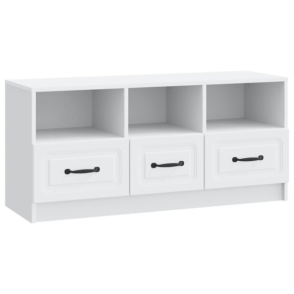 vidaXL Meuble TV Blanc 102 x 34 5 x 47 cm Bois d'ingénierie