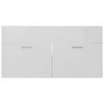 Vidaxl ensemble de meubles de salle de bain blanc brillant aggloméré