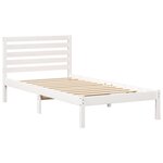 vidaXL Cadre de lit Blanc 75 x 190 cm Bois massif en pin