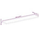vidaXL Dessus de table 160x40x3 8cm bord vif bois massif manguier brut