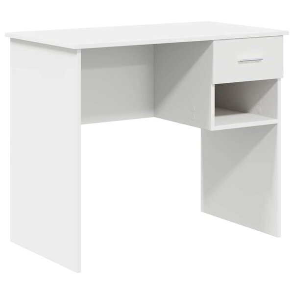vidaXL Bureau avec tiroir Blanc 90 x 49.5 x 75 cm Bois d'ingénierie