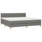 vidaXL Sommier à lattes de lit avec matelas Gris foncé 200x200cm Tissu