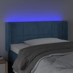 vidaXL Tête de lit à LED Bleu foncé 103x16x78/88 cm Velours