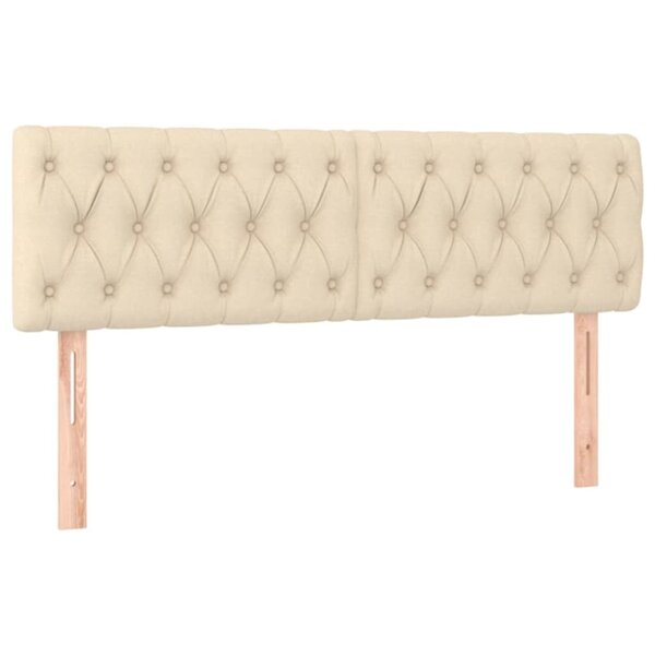 vidaXL Têtes de lit 2 Pièces Crème 80x7x78/88 cm Tissu