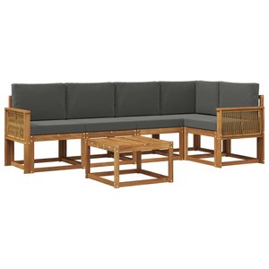 vidaXL Ensemble de canapés d'extérieur 6 pc Naturel et Anthracite