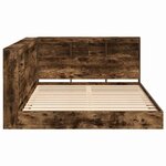 vidaXL Lit bibliothèque Chêne fumé 160 x 200 cm Bois d'ingénierie
