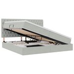 vidaXL Lit de rangement LED avec matelas Gris clair 200 x 200 cm