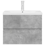 vidaXL Ensemble de meubles de salle de bain 2 Pièces gris béton