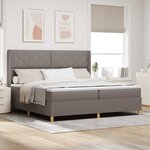 vidaXL Lit à Ressorts avec matelas Taupe 200 x 200 cm tissu