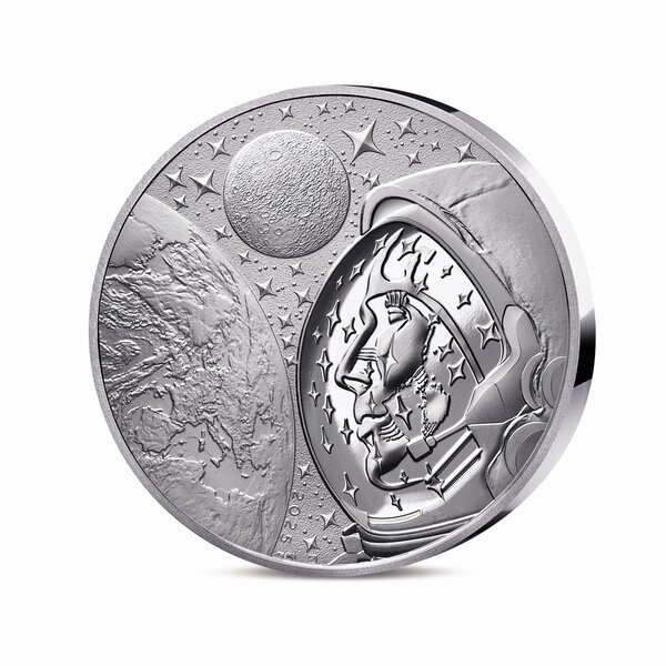 L'Odyssée Spatiale avec Thomas Pesquet Monnaie 25€ Argent 2 Oz Connectée