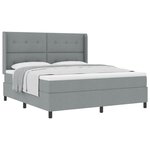 vidaXL Lit à ressorts avec matelas Gris clair 180 x 200 cm tissu