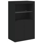 vidaXL Buffet avec lumières LED noir 181 5x37x100 cm