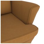 vidaXL Fauteuil à bascule pieds en bois massif d'hévéa Marron Velours