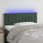 vidaXL Tête de lit à LED Vert foncé 100x5x78/88 cm Velours