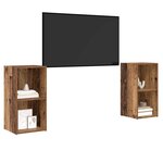 vidaXL Ensemble meuble TV 2 Pièces Bois Ancien 72 x 35 x 36 5 cm