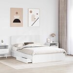 vidaXL Lit de Rangement Blanc 140 x 190 cm Bois d'ingénierie