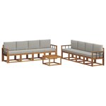 vidaXL Ensemble de canapés d'extérieur 9 Pièces Gris Naturel et Clair