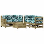 vidaXL Salon de jardin 5 Pièces avec coussins bois de pin imprégné