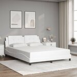vidaXL Cadre de lit avec LED sans matelas Zadar blanc 160x200 cm