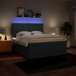 vidaXL Sommier à lattes de lit avec matelas Bleu 200x200 cm Tissu