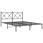 vidaXL Cadre de lit métal sans matelas et tête de lit noir 160x200 cm