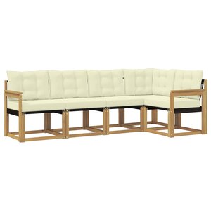 vidaXL Ensemble de canapés d'extérieur 5 pc Blanc et crème