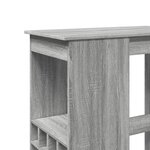 vidaXL Table de bar avec étagères sonoma gris bois d'ingénierie