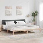 vidaXL Cadre de lit avec tête de lit marron et gris foncé 200 x 200 cm