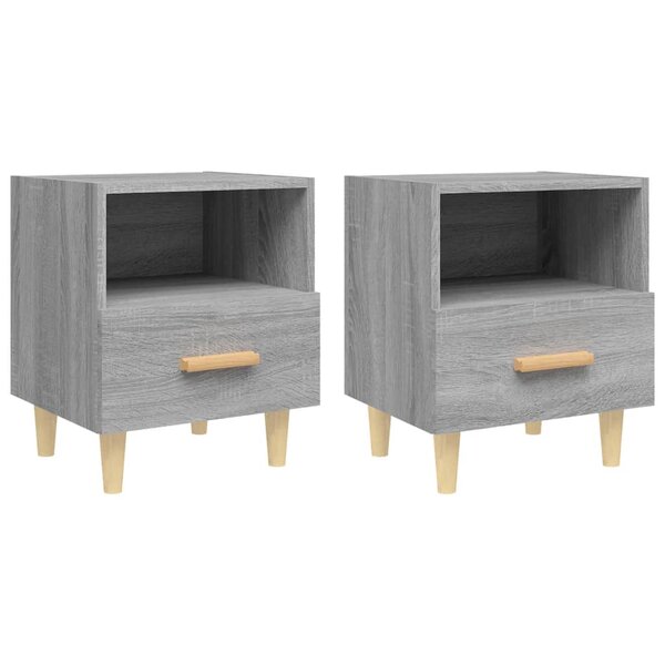 vidaXL Tables de chevet 2 Pièces Sonoma gris 40x35x47 cm