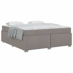 vidaXL Cadre de lit avec matelas Taupe 180 x 200 cm tissu