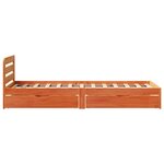 vidaXL Cadre de lit sans matelas cire marron 90x190 cm bois pin massif