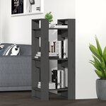 vidaXL Bibliothèque/Séparateur de pièce Gris 41x35x91 cm Pin solide