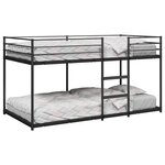 VidaXL Lit superposé sans matelas noir 90x190 cm acier