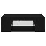 Meuble TV vidaXL avec lumières LED en chêne noir  90x39x30 cm  en bois d'ingénierie