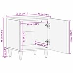 vidaXL Table de chevet Beige 40 x 33 x 46 cm bois de manguier massif