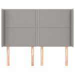vidaXL Tête de lit avec oreilles Gris clair 147x16x118/128 cm Tissu