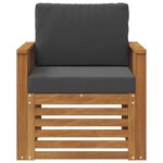 vidaXL Canapé d’extérieur Bois d'acacia massif et polyester Naturel