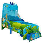 Worlds Apart Lit enfant et tiroir Dinosaures 142x77x138cm Bleu et vert