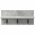 vidaXL Porte-manteau mural avec étagère Gris béton 40 x 10.5 x 18 cm