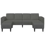 Sofa en tissu avec coussin Gris foncé Tissu en velours côtelé