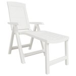 vidaXL Chaise longue blanc plastique