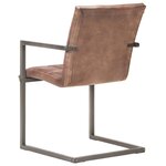 vidaXL Chaises à manger cantilever lot de 4 marron cuir véritable