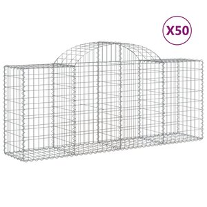 vidaXL Paniers à gabions arqués 50 Pièces 200x50x80/100 cm Fer galvanisé