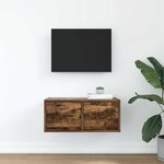 vidaXL Meuble TV chêne fumé 60x31x25 5 cm bois d'ingénierie