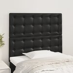 vidaXL Têtes de lit 2 Pièces Noir 90x5x78/88 cm Similicuir