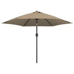 vidaXL Parasol d'extérieur avec poteau en métal 300 cm Taupe