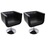 vidaXL Chaise de bar lot de 2 cuir artificiel noir